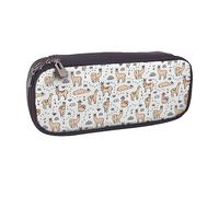 VGFJHNDF Llama Cartoon Pattern Leather Pencil Case Flip Pencil Box College School Pen Bag Pouch Office Makeup Bag Organizer for Men Women Girls Boys