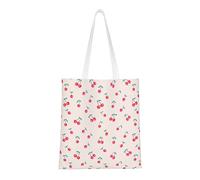 VGFJHNDF Lovely Sweet Red Cherry Canvas Shopping Bag - Eco-Friendly, Reusable Tote For Shopping, Travel, School, And More