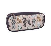 VGFJHNDF Oodles of Poodles Leather Pencil Case Flip Pencil Box College School Pen Bag Pouch Office Makeup Bag Organizer for Men Women Girls Boys