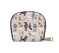 VGFJHNDF Oodles of Poodles Printed Classic Leather Wallet & Card Holder - Stylish Gift for Men and Women