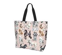 VGFJHNDF Oodles Of Poodles Reusable Shopping Bag Grocery Bag Gift Bag Washable Foldable Tote Bag For Travel Beach Shopper