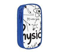 VGFJHNDF Physics Print Pencil Pen Case Compartment Pencil Box Bag Organizer for Office College School Adult Teen Girl Boy,Blue