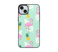 VGFJHNDF pink flamingo pineapples Printed Phone Case for iPhone 15 6.1 inch, Shockproof Phone Case Cover with Lens Protection, Wireless Charging Compatible, Easy Clean