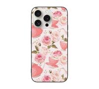 VGFJHNDF Pink Teapot Printed Phone Case for iPhone 15 Pro 6.1 inch, Shockproof Phone Case Cover, Wireless Charging Compatible, Non-yellowing, Easy Clean