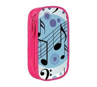 VGFJHNDF Polka Dot Music Note Pencil Pen Case Compartment Pencil Box Bag Organizer for Office College School Adult Teen Girl Boy,Pink