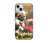 VGFJHNDF puppys pug Printed Phone Case for iPhone 15 Plus 6.7 inch, Shockproof Phone Cover Case, Wireless Charging Compatible, Easy Clean