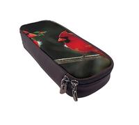VGFJHNDF Red Birds Fauna Wild Pencil Pen Case Leather Flip Pencil Box Bag Organizer for Office College School Adult Teen Girl Boy