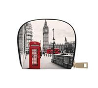 VGFJHNDF Red Phone Booth London Street Printed Classic Leather Wallet & Card Holder - Stylish Gift for Men and Women