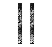 VGFJHNDF Refrigerator Door Handle Covers 2-Pack, Black and White Leopard Printed Protect and Decorate for Fridge Ovens Dishwashers