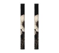 VGFJHNDF Refrigerator Door Handle Covers 2-Pack, Blooming Flowers Black Printed Protect and Decorate for Fridge Ovens Dishwashers
