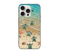 VGFJHNDF Sea turtle crawls towards the sea Printed Phone Case for iPhone 15 Pro 6.1 inch, Shockproof Phone Case Cover, Wireless Charging Compatible, Non-yellowing, Easy Clean