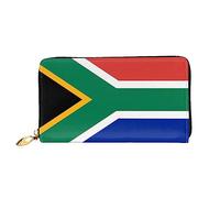 VGFJHNDF South Africa Flag Printed Leather Wallet Stylish Long Jacket Wallet,12 Card Holder Wallet, 4 Cash Pocket,1 Zipper Coin Pocket
