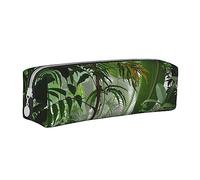 VGFJHNDF Tropical Rainforest Jungle Scene Leather Pencil Case Zipper Pencil Box - School Minimalist Pen Case and Makeup Bag for Men Women Girls Boys