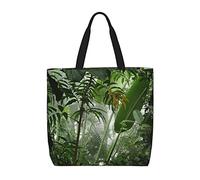 VGFJHNDF Tropical Rainforest Jungle Scene Shopping Bag For Women Reusable Shoulder Grocery Bag Lightweight Gift Bag Washable Foldable Beach Tote Bag Shopper Bag