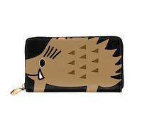 VGFJHNDF Wild Boar Animation Printed Leather Wallet Stylish Long Jacket Wallet,12 Card Holder Wallet, 4 Cash Pocket,1 Zipper Coin Pocket