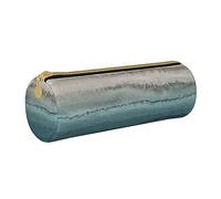 VGFJHNDF Within The Tides Leather Round Pencil Case Zipper Pencil Box - School Minimalist Pen Case and Makeup Bag for Men Women Girls Boys