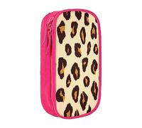 VGFJHNDF Yellow Leopard Pencil Pen Case Compartment Pencil Box Bag Organizer for Office College School Adult Teen Girl Boy,Pink