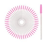 vgggrd 50 Pcs Disposable Eyelash Brushes, Eyelash Brush Makeup Tools for Lash Extensions, Eyebrow Castor Oil Brush Makeup Tool (Transparent Pink)