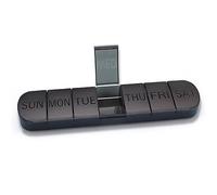 vgggrd Pill Boxes 7 Day, Pill Organiser, Travel Pill Box 7 Day 1 Times a Day, Portable Weekly Pill Box Large Tablet Box to Hold Vitamins, Cod Liver Oil, Supplements and Medication (Black)