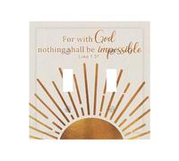 VGHOKO Mid Century Boho Sun Inspirational Quote Double Toggle Light Switch Covers Decorative Abstract Gold Sunrise 2 Gang Wall Plate Dual Device Electrical Switchplate Dimmer Faceplate Decor