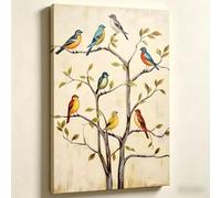 VGJfghTR Birds on Tree Canvas Wall Art, Modern Aesthetic Wall Decor, Giclee Print Artwork, Large Wall Poster for Living Room Bedroom Home Decoration(30x40cm/Frameless)
