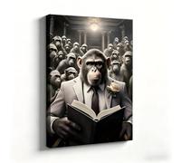 VGJfghTR Canvas Wall Art Monkey Animal Print Modern Home Decor Artwork Abstract Wall Picture Living Room Bedroom Office Decorative Canvas Print(70x100cm/Frameless)