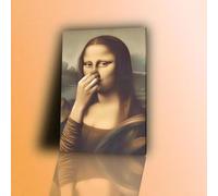 VGJfghTR Funny Mona Lisa Pinching Nose Pop Art Canvas Print | Humorous Wall Decor for Home Office, Bedroom & Living Room(30x40cm/Internal Frame)