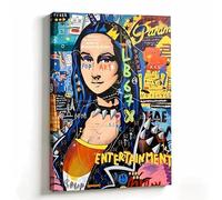 VGJfghTR Pop Art Mona Lisa Canvas Wall Art Graffiti Style Canvas Print Aesthetic Wall Decor Modern Art Poster Street Art Canvas Painting(50x70cm/Frameless)