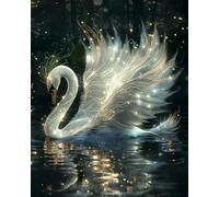 VGJM 5D Adults Diamond Painting Kitsfor Adults Swan in The Water DIY Advanced Handmade Crafts Home Decor -50x60cm