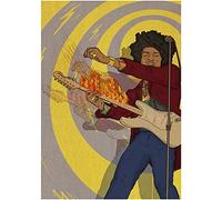 VGJM 5D Diamond Painting Cross Stitch Singer Jimi Hendrix Art Home Wall Decoration 50x50cm