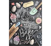 VGJM 5D Diamond Painting Kit Full Drill Arts Craft Canvas Supply for Home Wall Decor Life is What You Bake It 40x50cm