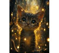 VGJM Cat Diamond Art Kits Adults, Plant 5D Diamond Painting for Beginners, DIY Circle Full Drill Crystal Art Kits, Crystal Cross Stitch Embroidery Crafts, for Home Wall Decor, Gifts -30x40cm
