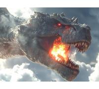 VGJM Diamond Painting Kits for Adults Kids, Diamond Art Dinosaur Fire Accessories Kits, Beginners Painting DIY Full Drill Crystal Arts Embroidery Set, Gem Arts for Living Room Bedroom Wall30x40cm