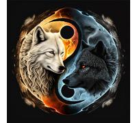 VGJM DIY Diamond Painting Kits for Adults Wolves of The Seasons Diamond Art Paint with Round Diamonds Full Drill Gem Art Painting Kit for Home Wall Decor 50x50cm