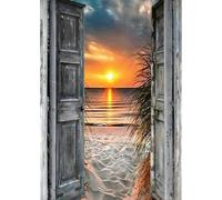 VGJM Landscapes Diamond Painting Kits, 5D Diamond Arts Painting Kits for Adults, DIY Full Drill Diamond Painting Pictures Cross Stitch Arts Crafts for Home Wall Decor Sunset at The Gate 50x50cm
