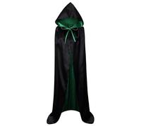 VGLOOK Unisex Christmas Halloween Witch Party Reversible Hooded Adult Vampires Cape Cloak Green/Black