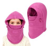 VGMANNTA Kids Balaclava Hat Winter Thermal Fleece Balaclava Kids Multifunctional Adjustable Face Cover Ski Mask Children Hood Scarf Neck Warmer for Boys Girls Snowboarding Cycling Skating-R Rose