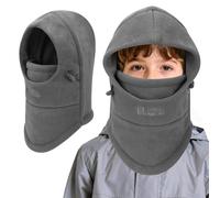 VGMANNTA Kids Balaclava Hat Winter Thermal Fleece Balaclava Kids Multifunctional Adjustable Face Cover Ski Mask Children Hood Scarf Neck Warmer for Boys Girls Snowboarding Cycling Skating-Gray