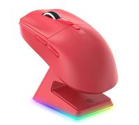 VGN GAMEPOWER ATTACK SHARK X6 SUPERLIGHT Wireless Gaming Mouse with RGB Charging Dock, 49g Ultralight Mice, 26,000 DPI, PixArt PAW3395, 2.4G/USB-C Wired/Bluetooth, G502, 200Hrs Battery, Red