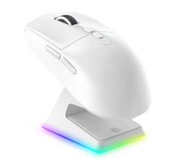 VGN GAMEPOWER ATTACK SHARK X6 SUPERLIGHT Wireless Gaming Mouse with RGB Charging Dock, 49g Ultralight Mice, 26,000 DPI, PixArt PAW3395, 2.4G/USB-C Wired/Bluetooth, G502, 200Hrs Battery, White