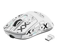 VGN GAMEPOWER x ATTACK SHARK X3 SUPERLIGHT Wireless Gaming Mouse, 49g Ultralight Gaming Mice PixArt PAW3395 Sensor, 26000DPI, Tri-mode 2.4G/Wired/Bluetooth, Mouse Grip Tape, 200Hrs Battery, White