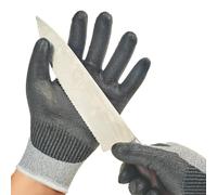 Vgo... 1 Pair Cut Resistant Gloves with Coat Nitrile Palm,HPPE Anti Cutting Gloves Liner,Safety Work GlovesEN388 level C,ANSI Level 3(Size L,Grey,SK2131)
