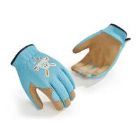 Vgo... 1 Pair Kids Gardening Gloves Ages 3-9 with Cute Animal Prints |Breathable & Machine Washable Outdoor Gloves |Abrasive for Cycling, Camping (1 Pair, Size S, Blue, KID-SL7362)