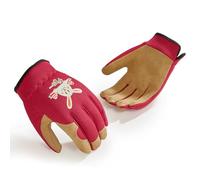 Vgo... 1 Pair Kids Gardening Gloves Ages 3-9 with Cute Animal Prints |Breathable & Machine Washable Outdoor Gloves |Abrasive for Cycling, Camping (1 Pair, Size S, Red, KID-SL7362)