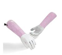 Vgo... 1 Pair Women’s Goatskin Thorn-Proof Gardening Gloves -10” Gauntlet Sleeves, Touchscreen, Shock-Absorbing for Pruning, Planting & Outdoor DIY(1Pair/S/White/GA1013-FM)