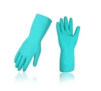 Vgo... 10Pairs Reusable Household Gloves, Dishwashing Gloves/Kitchen Cleaning/Gardening Nitrile Gloves, Latex Free NT2141(Green,XL)