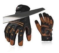 Vgo 1Pair Cut Resistant Work Gloves for Men - Impact, ANSI Level 5 Cut Resistant, Goat Leather Mechanics, Anti-Vibration, Heavy Duty (GA8954IPA5,M)