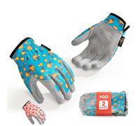 Vgo... 2 Pairs Kids Gardening Gloves Ages 3-9 | Breathable Yard Work Gloves | Outdoor Play, Cycling & DIY Safety Gloves, Machine Washable (2 Pairs, Size XS, Pink&Blue, KID-MF7362)
