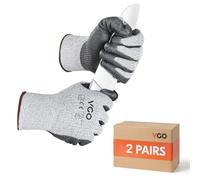 Vgo... 2Pairs Cut Resistant Gloves,HPPE Anti-Cut Liner,Hand Protection,EN388 level C,ANSI Level 3(Size M,Grey,SK2131)