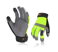 Vgo... 2pairs Safety Work Gloves Touchscreen, Utility Working Gloves for Garden Assemble Mechanic Warehouse Golves Multi Purpose Light&Medium Duty(SL7584,Green,M)